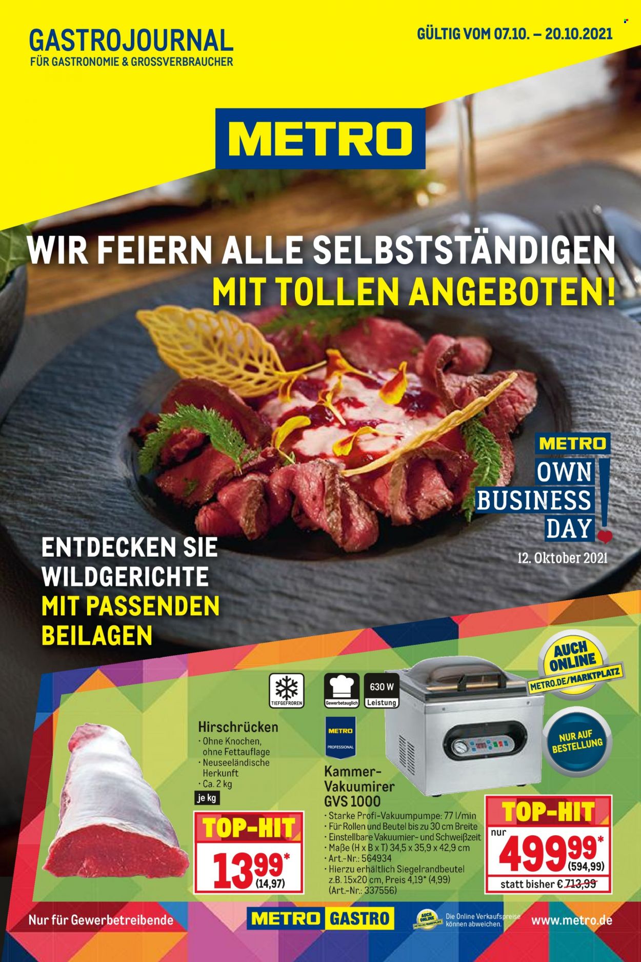 Metro Prospekte  - 7.10.2021 - 20.10.2021. Seite 1