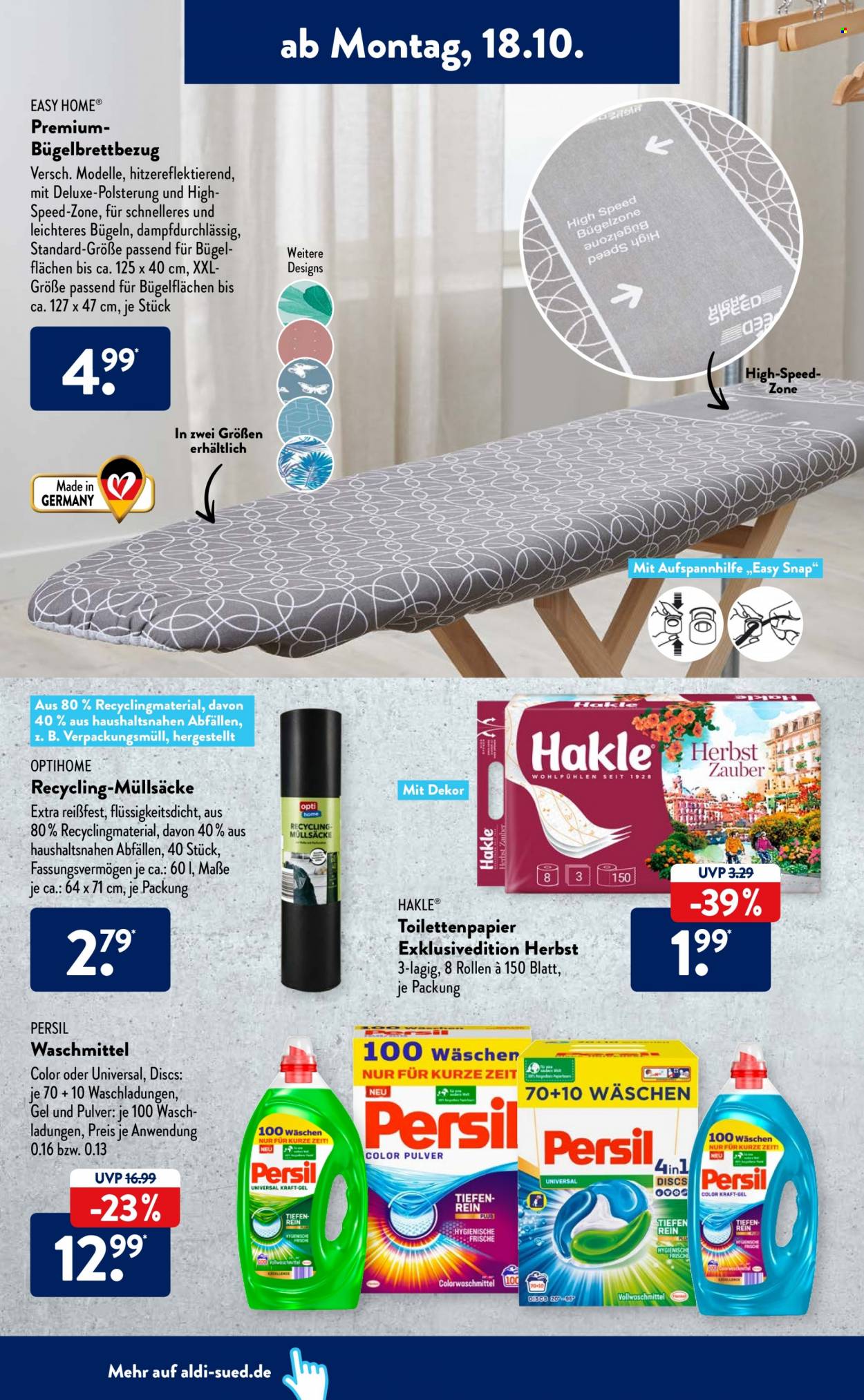 thumbnail - Prospekte ALDI SÜD - 18.10.2021 - 23.10.2021 - Produkte in Aktion - Toilettenpapier, Waschmittel, Persil. Seite 4.
