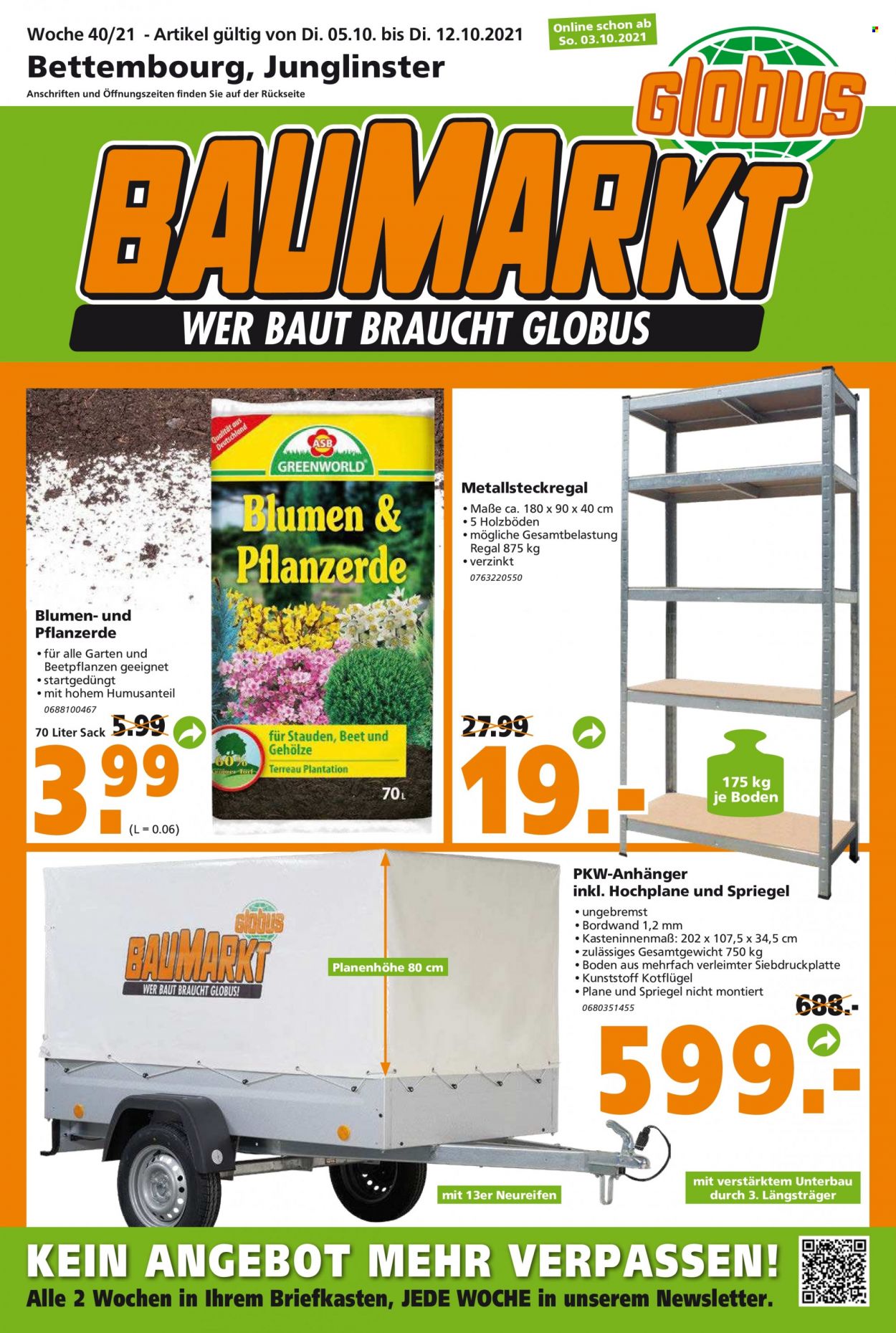 Globus Baumarkt Prospekte  - 5.10.2021 - 12.10.2021. Seite 1
