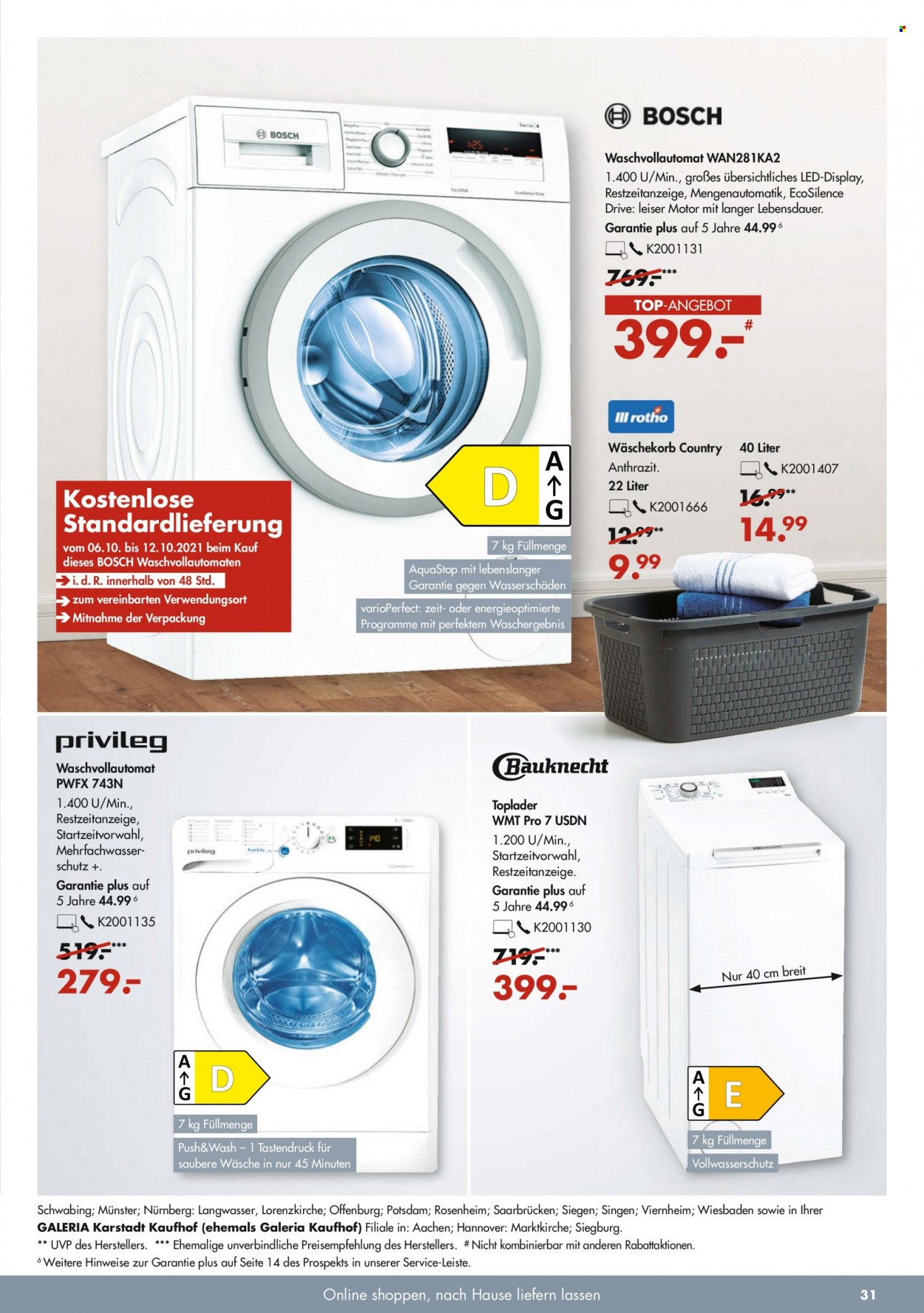 GALERIA Karstadt Kaufhof Prospekte  - 6.10.2021 - 12.10.2021. Seite 31