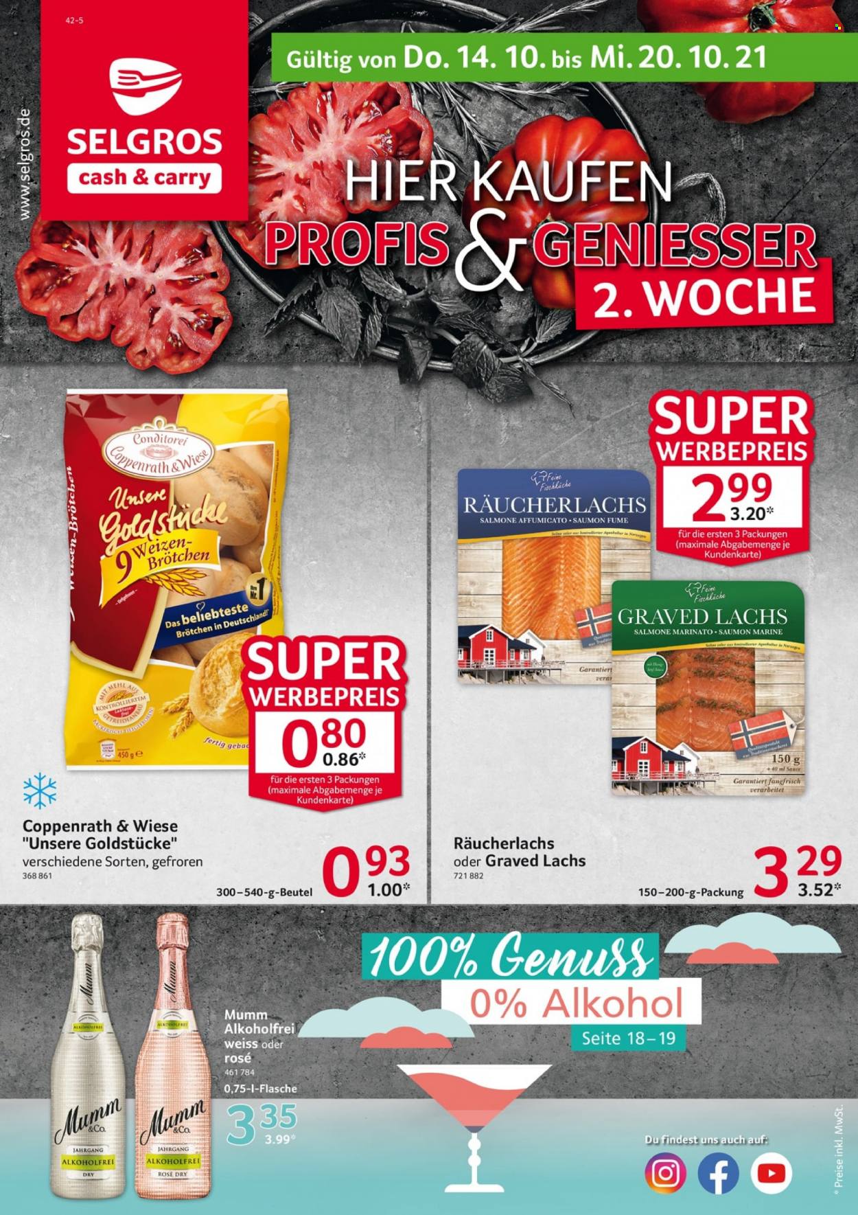 Selgros Prospekte  - 14.10.2021 - 20.10.2021. Seite 1