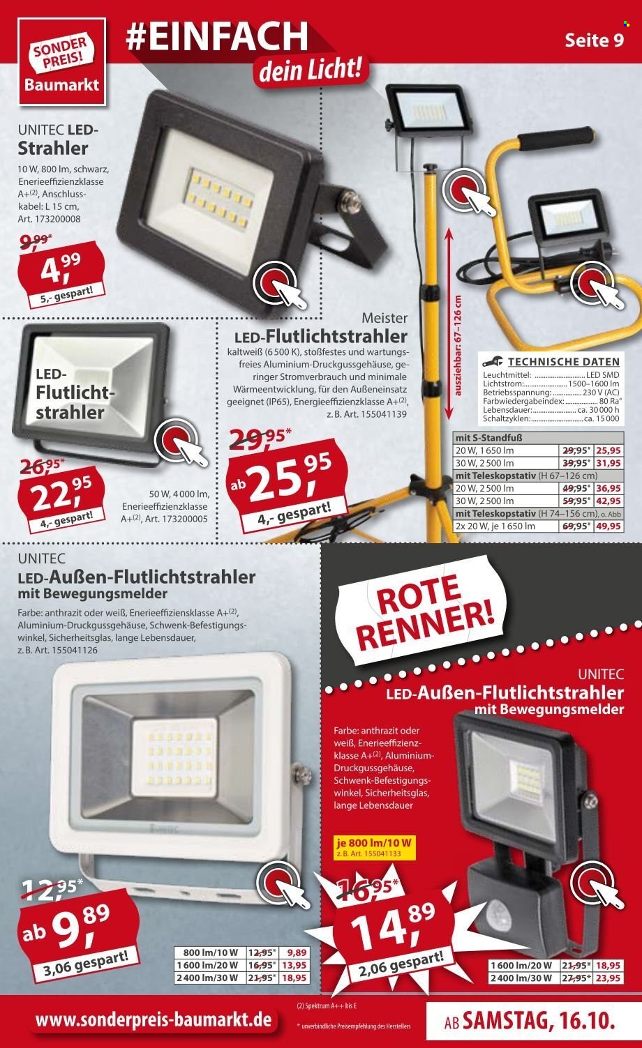 Sonderpreis-Baumarkt Prospekte  - 16.10.2021 - 22.10.2021. Seite 9