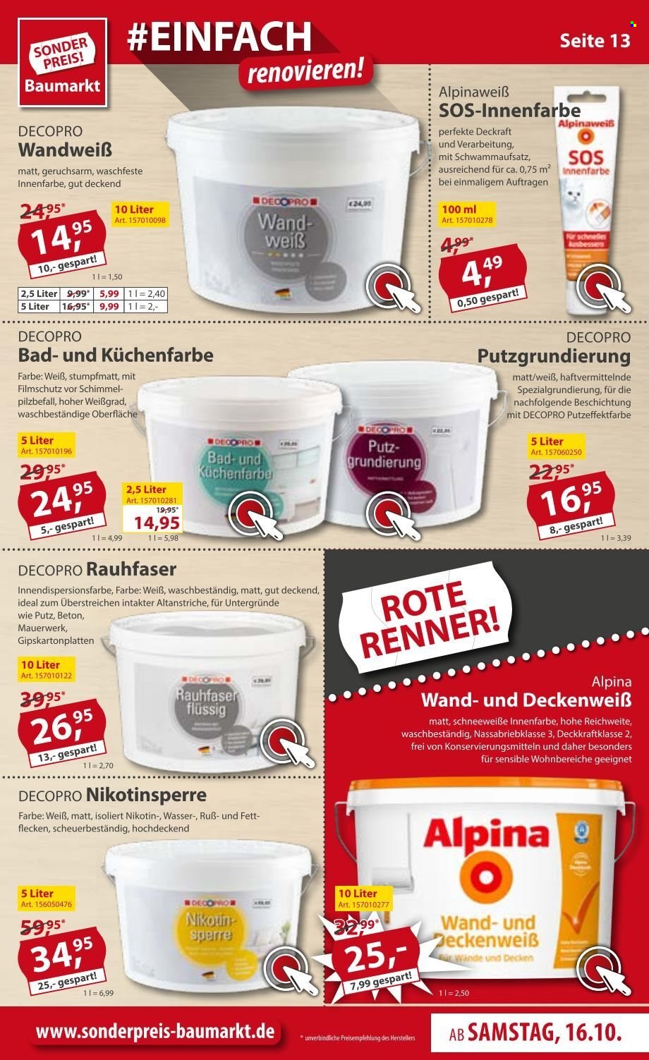Sonderpreis-Baumarkt Prospekte  - 16.10.2021 - 22.10.2021. Seite 13