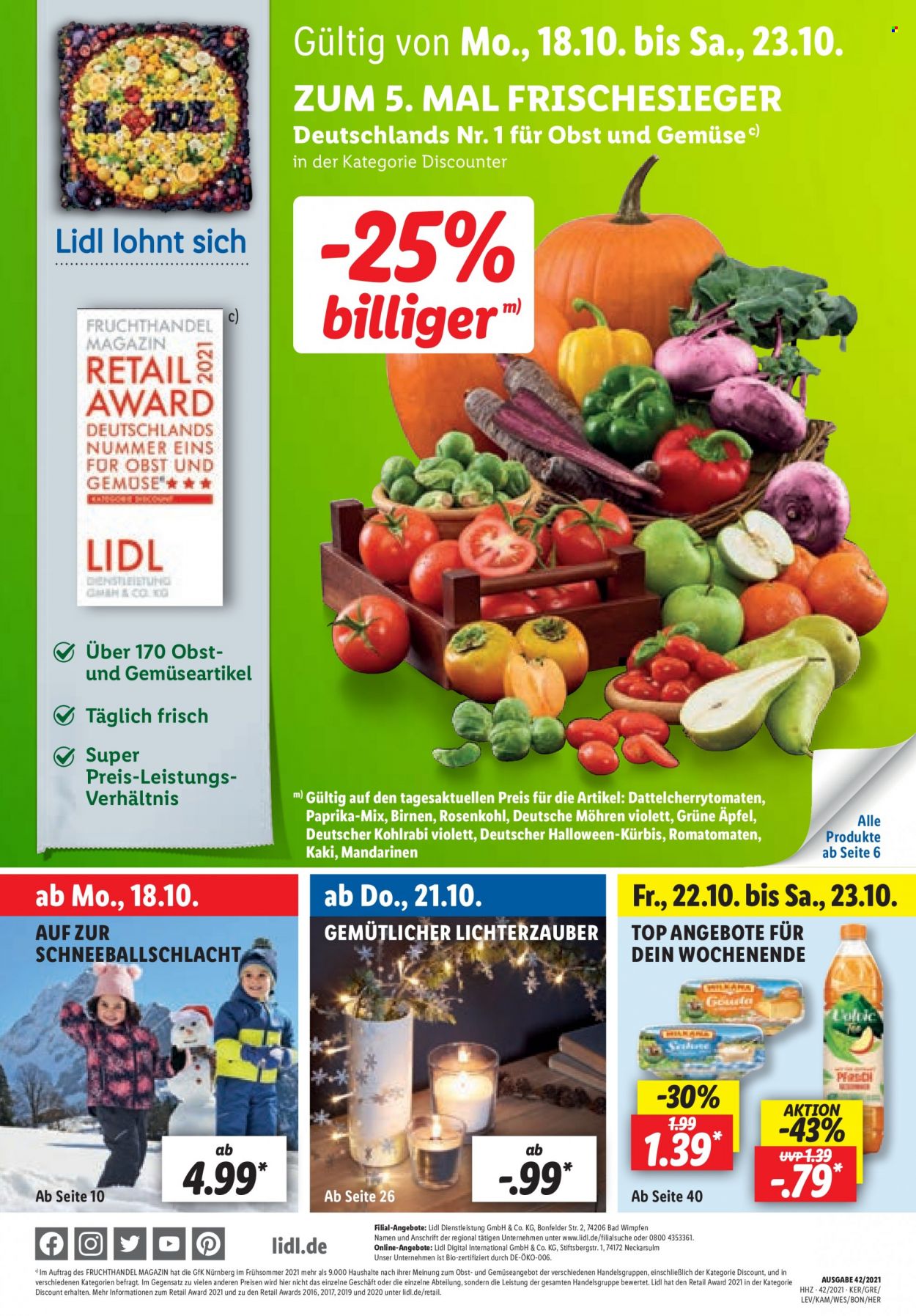 Lidl Prospekte  - 18.10.2021 - 23.10.2021. Seite 1