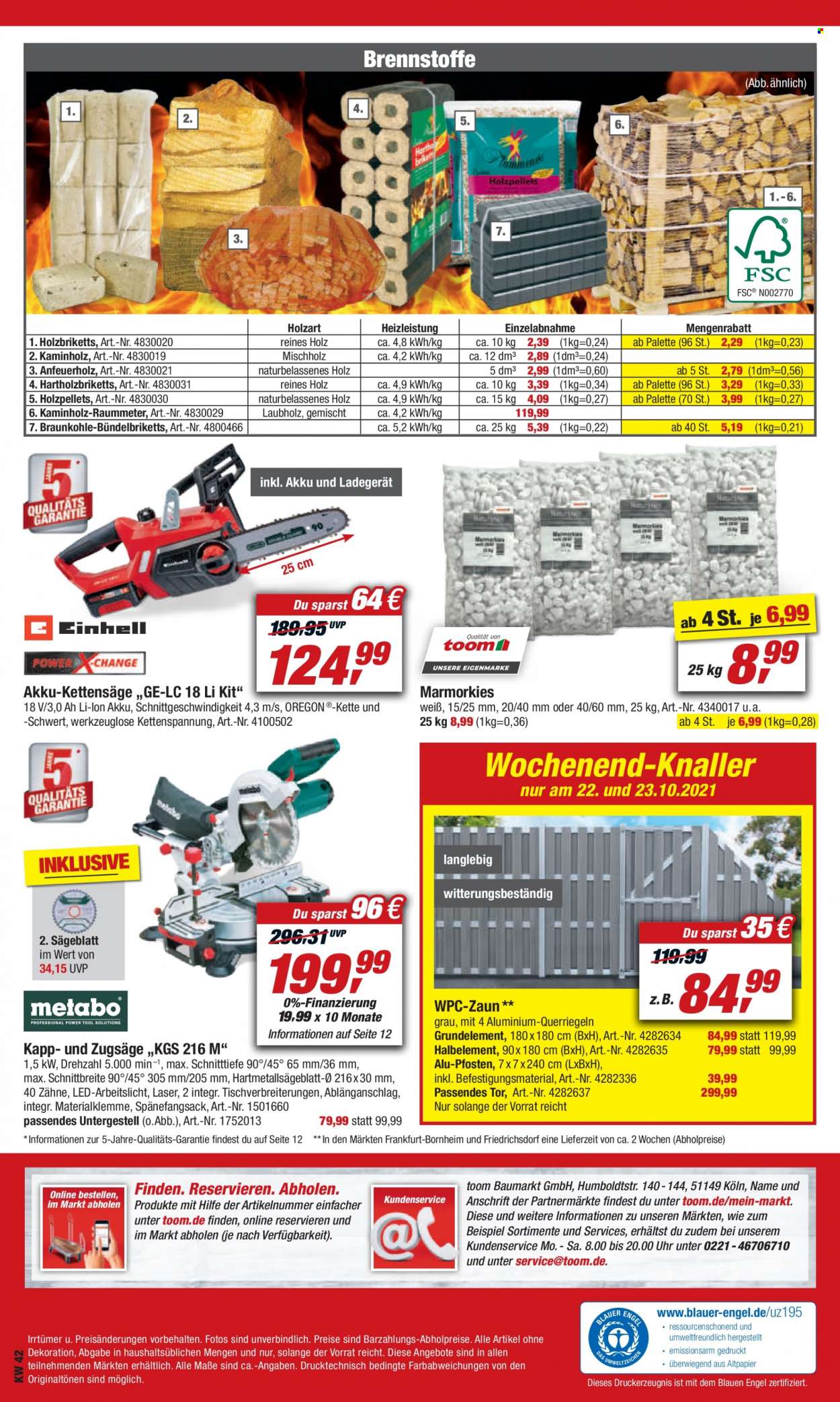 toom Baumarkt Prospekte  - 16.10.2021 - 22.10.2021. Seite 20