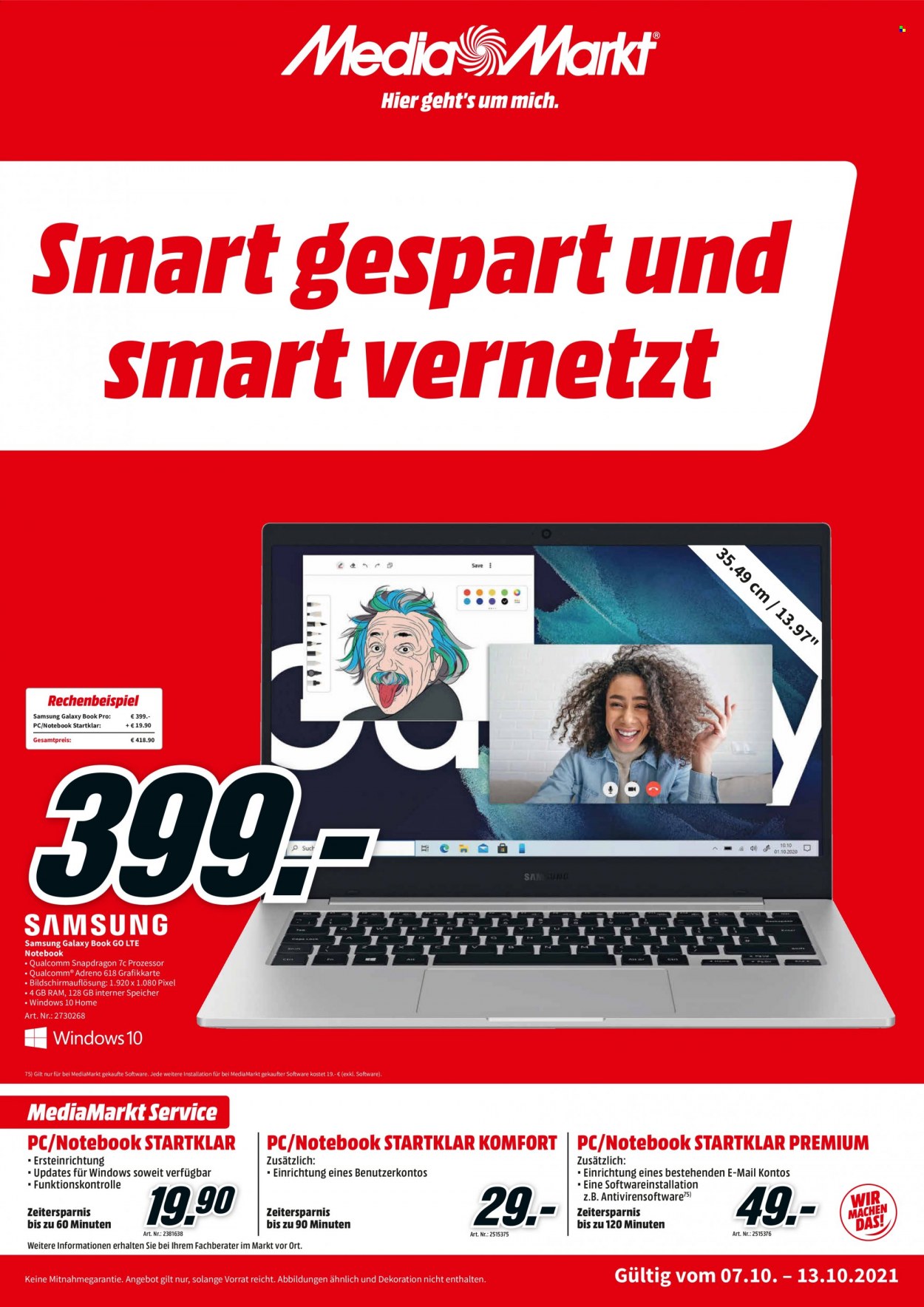 thumbnail - Prospekte MediaMarkt - 7.10.2021 - 13.10.2021 - Produkte in Aktion - Samsung. Seite 1.