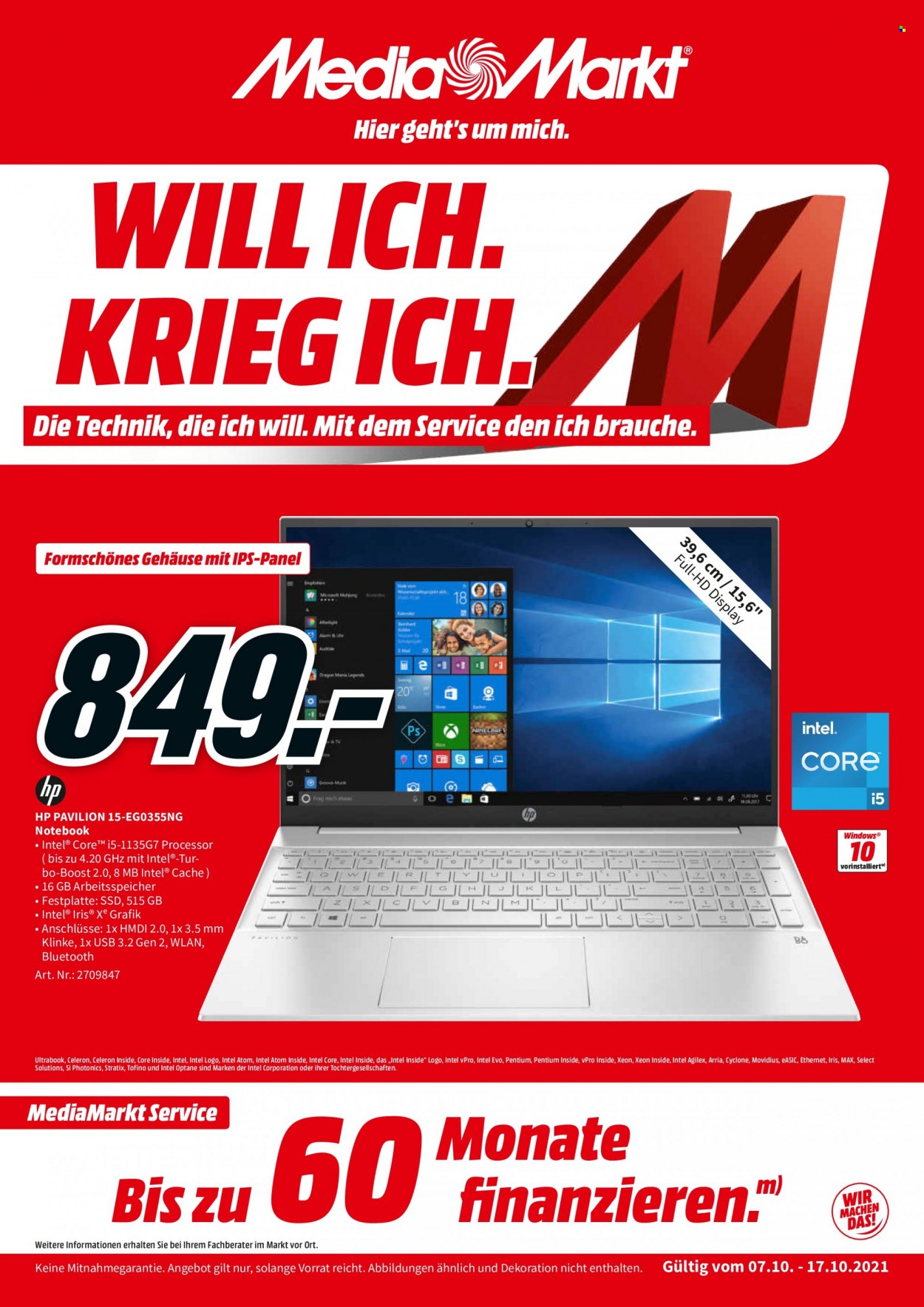 MediaMarkt Prospekte  - 7.10.2021 - 17.10.2021. Seite 1