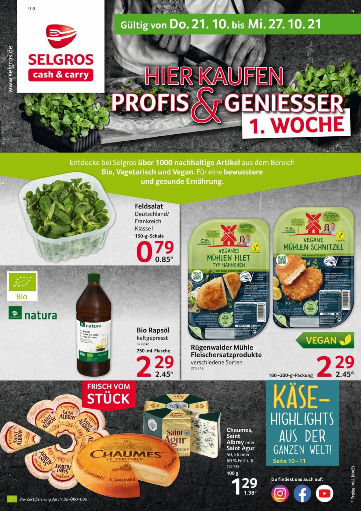Selgros Prospekte  - 21.10.2021 - 27.10.2021. Seite 1