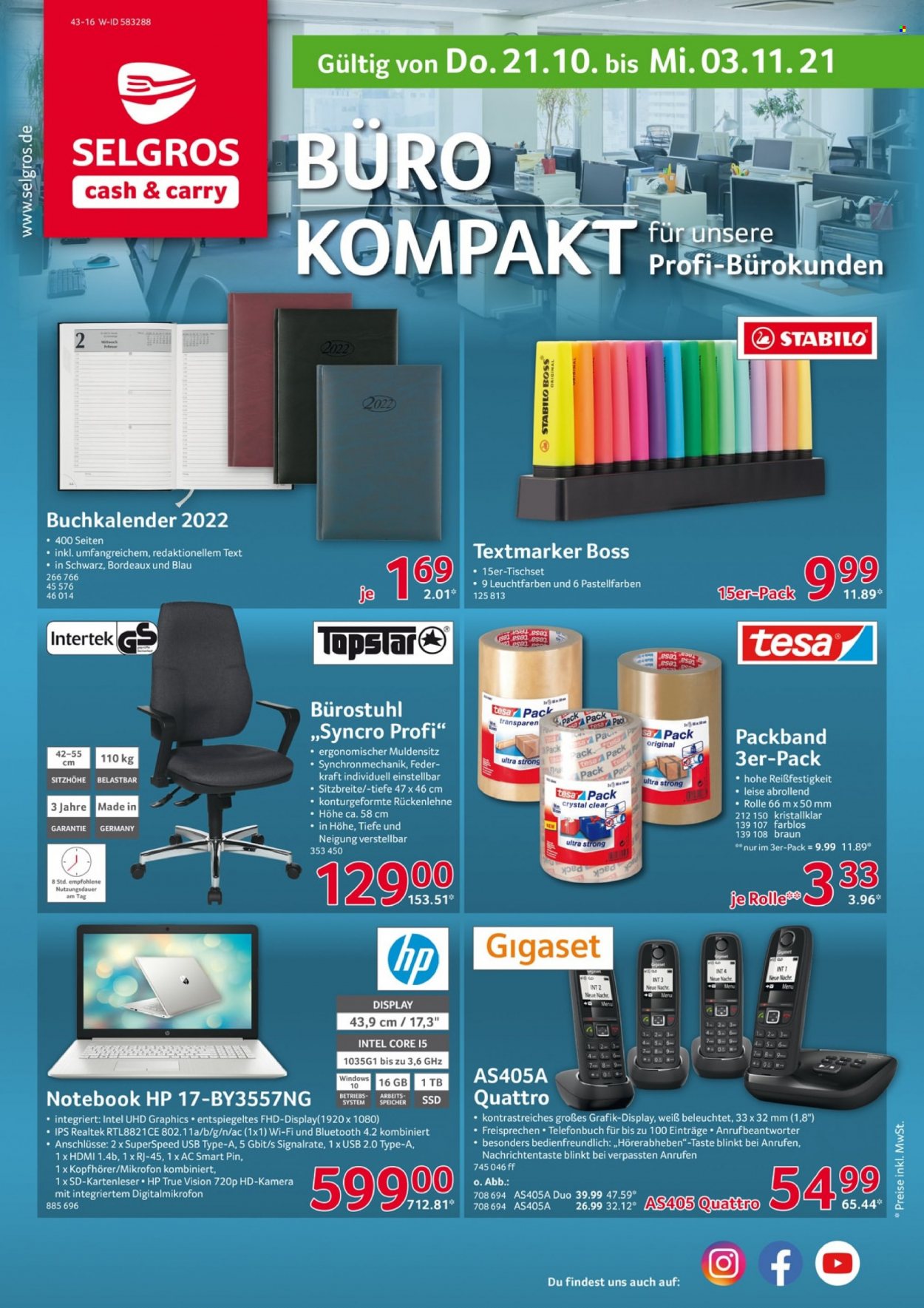Selgros Prospekte  - 21.10.2021 - 3.11.2021. Seite 1