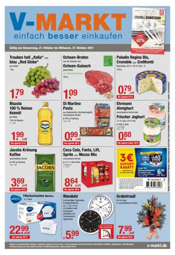 Prospekte V-Markt - 21.10.2021 - 27.10.2021.
