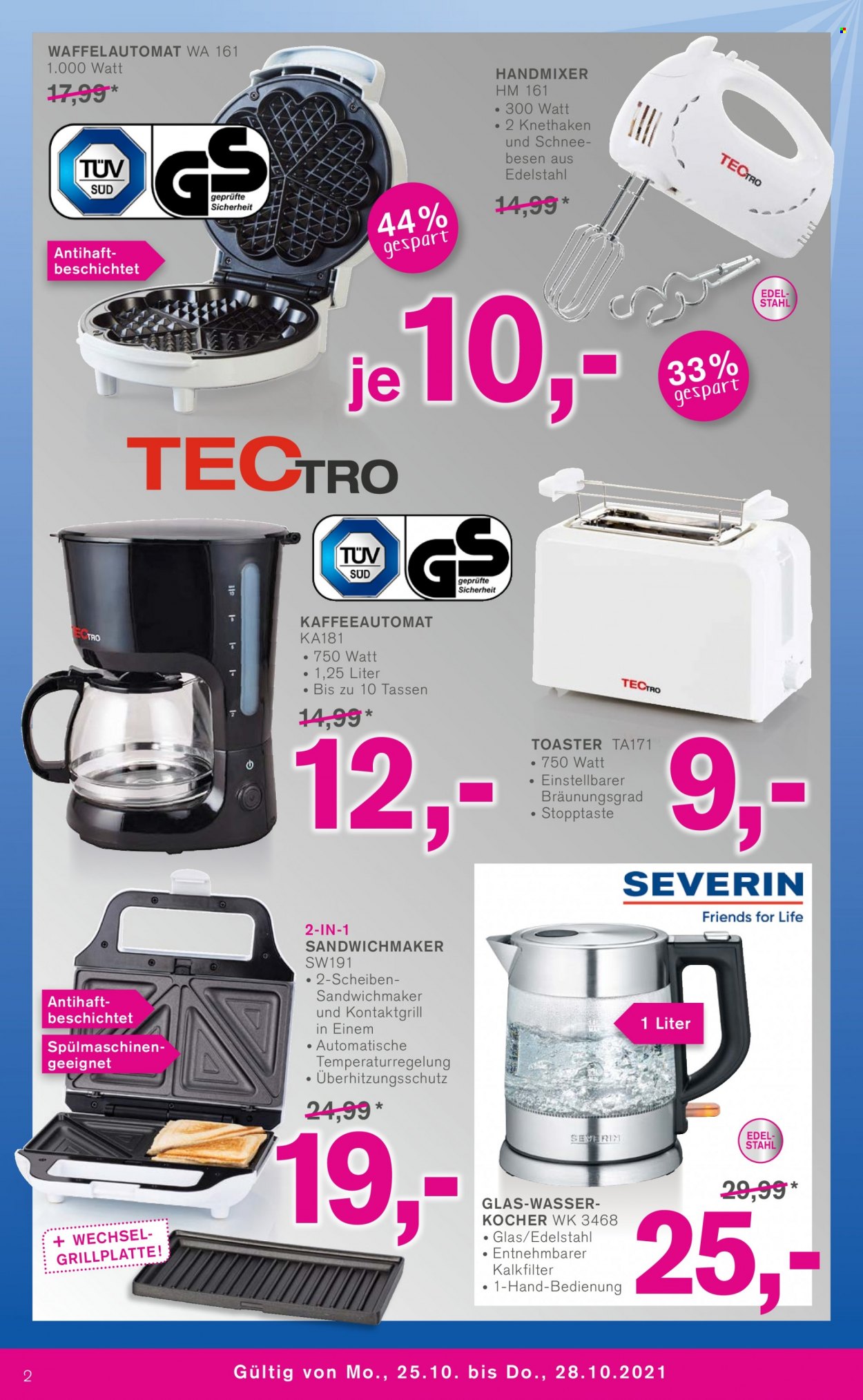 thumbnail - Prospekte KODi - 25.10.2021 - 30.10.2021 - Produkte in Aktion - Kaffeeautomat, Toaster, Kontaktgrill. Seite 2.