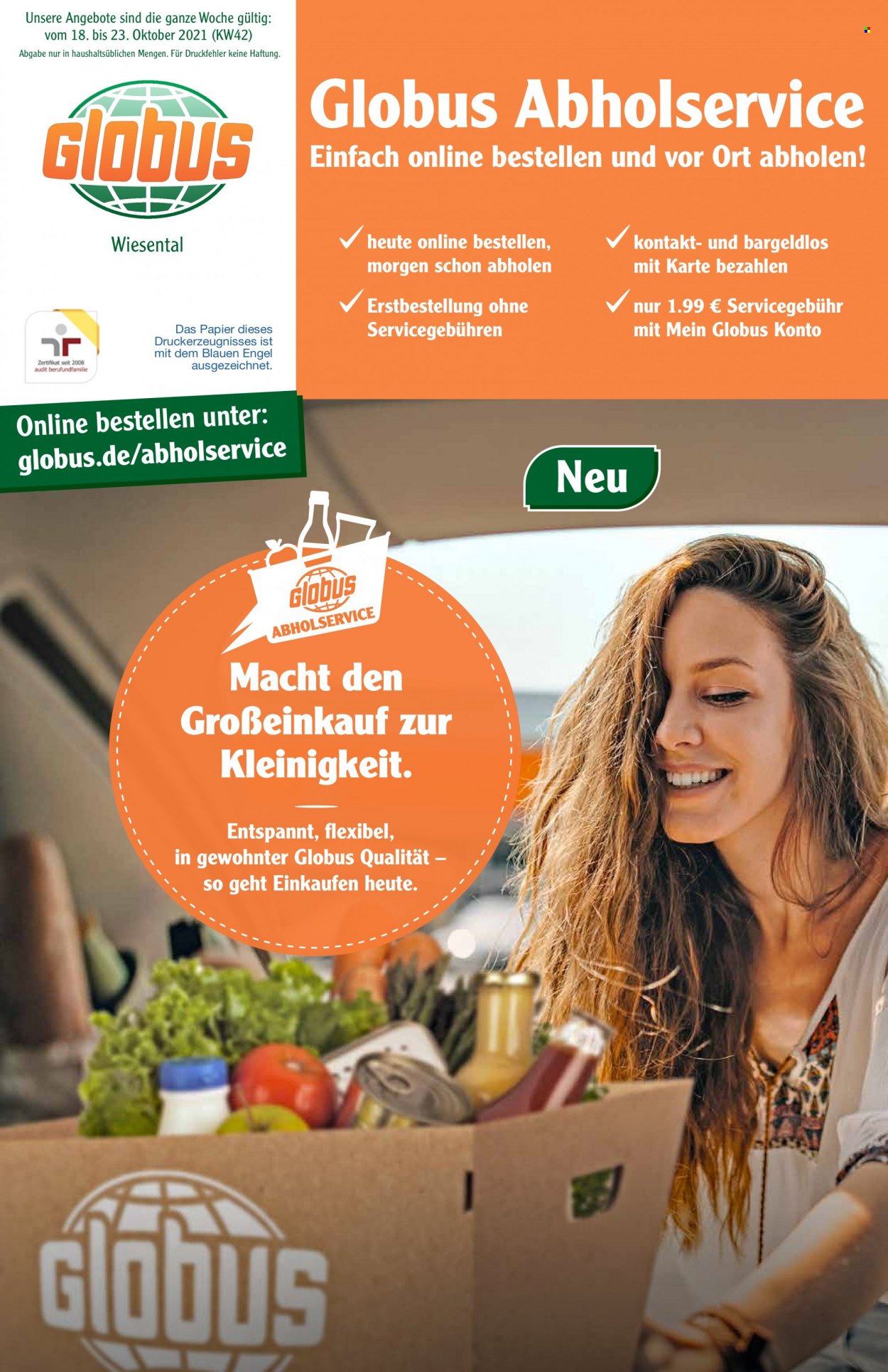 Globus Prospekte  - 18.10.2021 - 23.10.2021. Seite 1