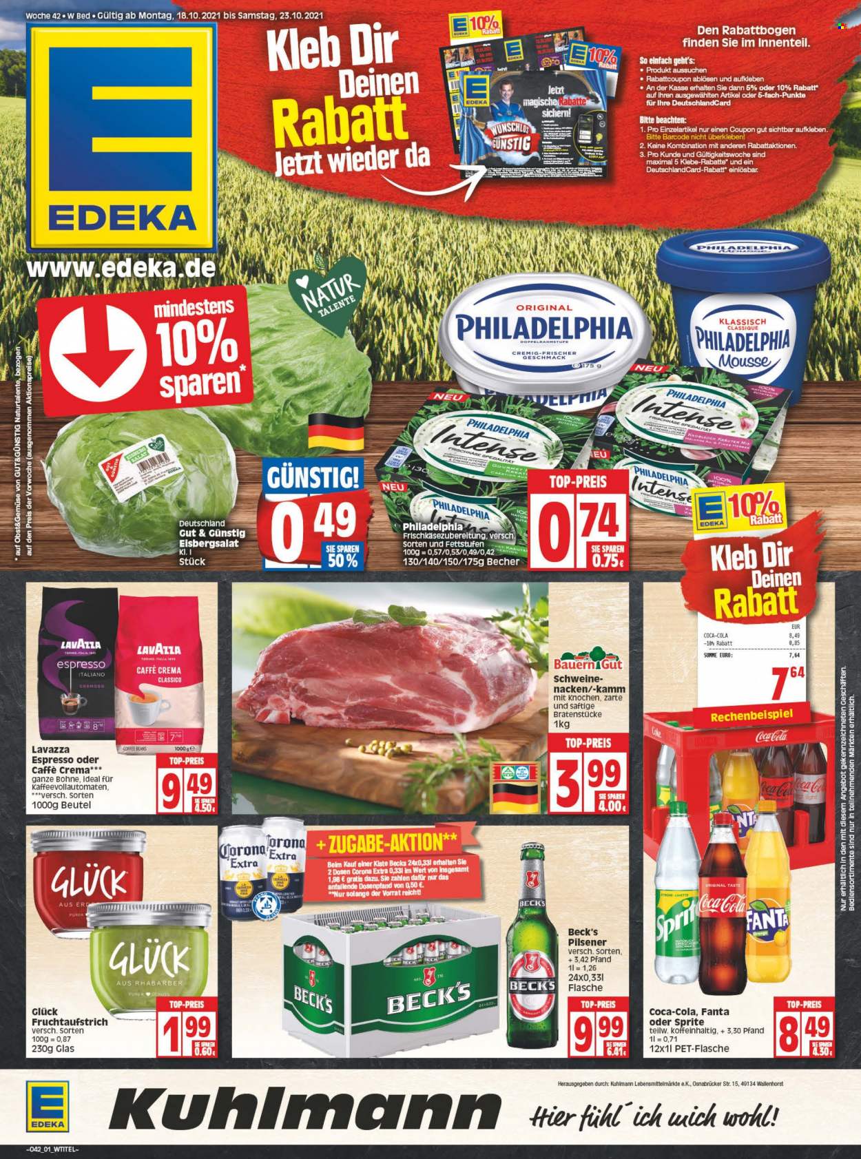 Edeka Prospekte  - 18.10.2021 - 23.10.2021. Seite 1