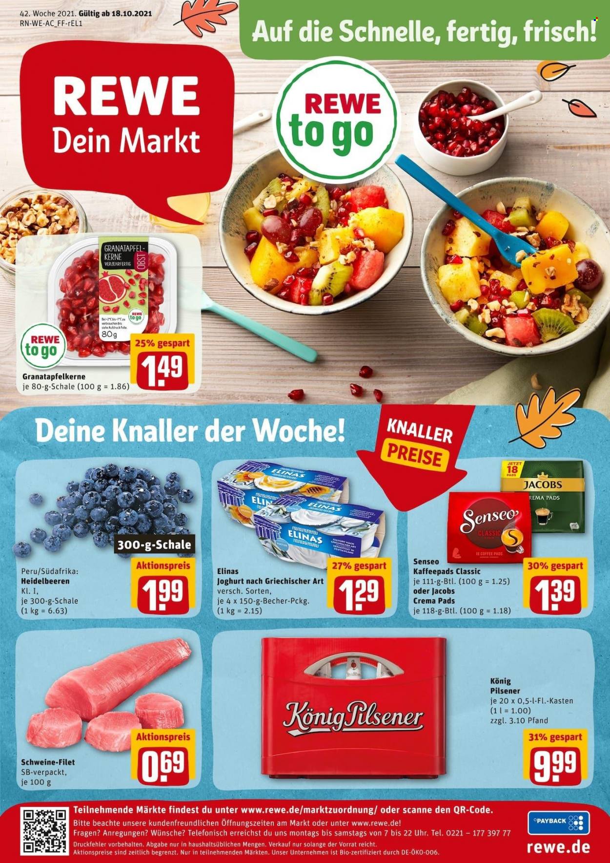 REWE Prospekte  - 18.10.2021 - 23.10.2021. Seite 1