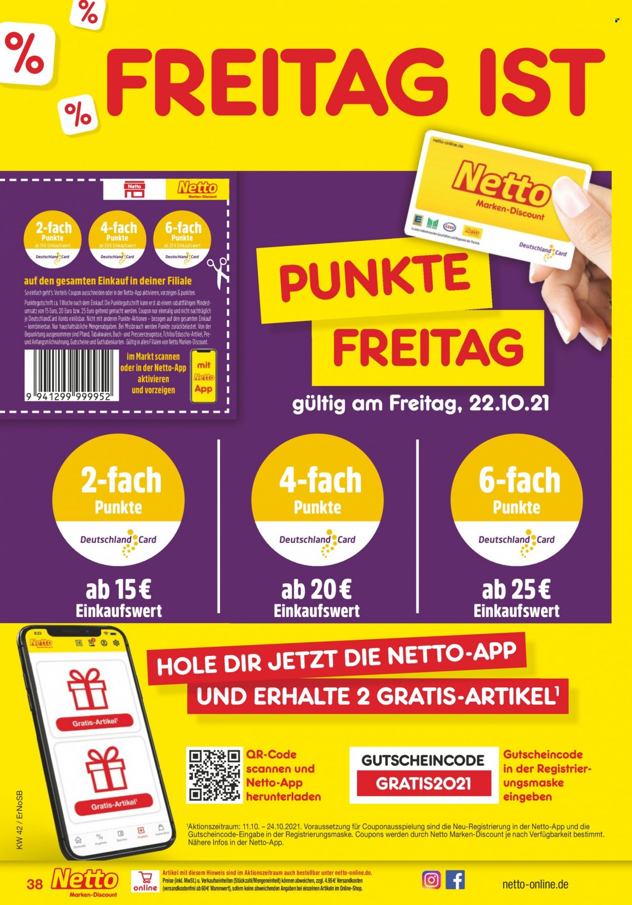 Netto Marken-Discount Prospekte  - 18.10.2021 - 23.10.2021. Seite 38