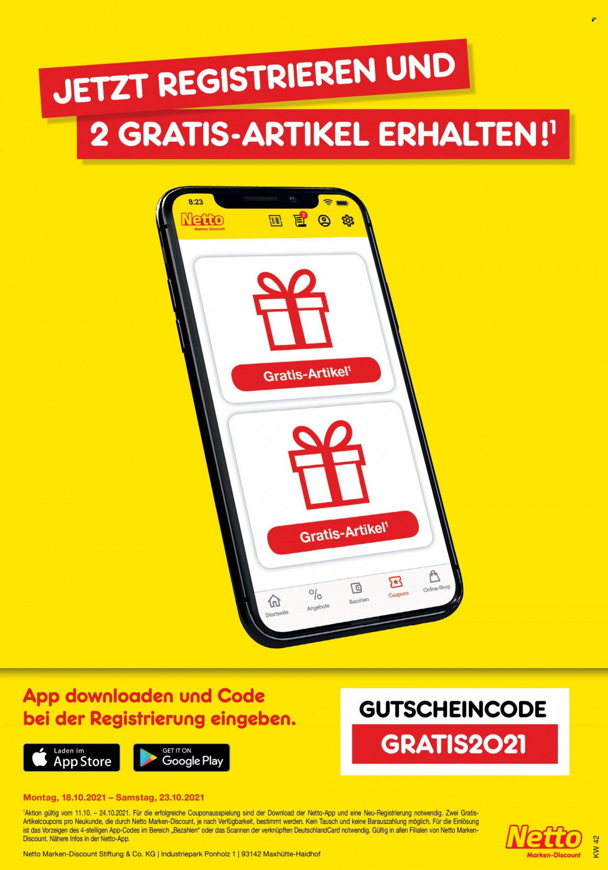Netto Marken-Discount Prospekte  - 18.10.2021 - 23.10.2021. Seite 41