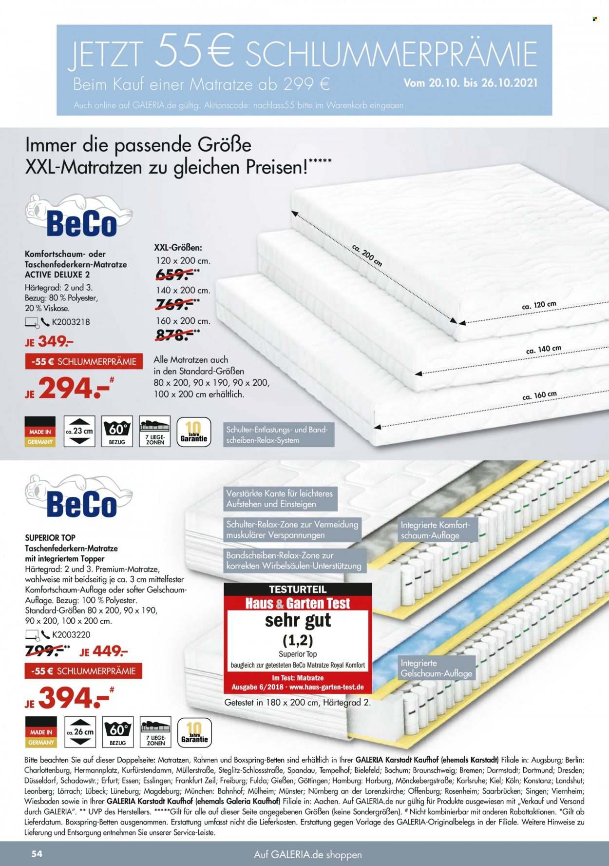 GALERIA Karstadt Kaufhof Prospekte  - 20.10.2021 - 26.10.2021. Seite 54