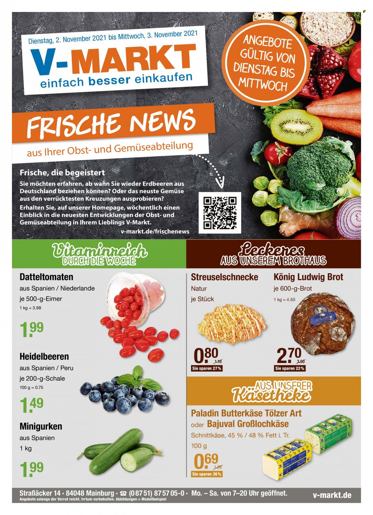V-Markt Prospekte  - 2.11.2021 - 3.11.2021. Seite 1