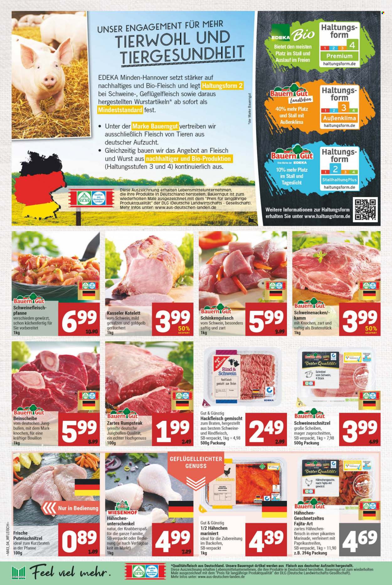 thumbnail - Prospekte Marktkauf - 25.10.2021 - 30.10.2021 - Produkte in Aktion - Schnitzel, Putenschnitzel, Hähnchenschenkel, Putenfleisch, Rumpsteak, Rindfleisch, Hackfleisch, Schweinehackfleisch, Schweinegulasch, Schweinekotelett, Schweinenacken, Wurst. Seite 4.