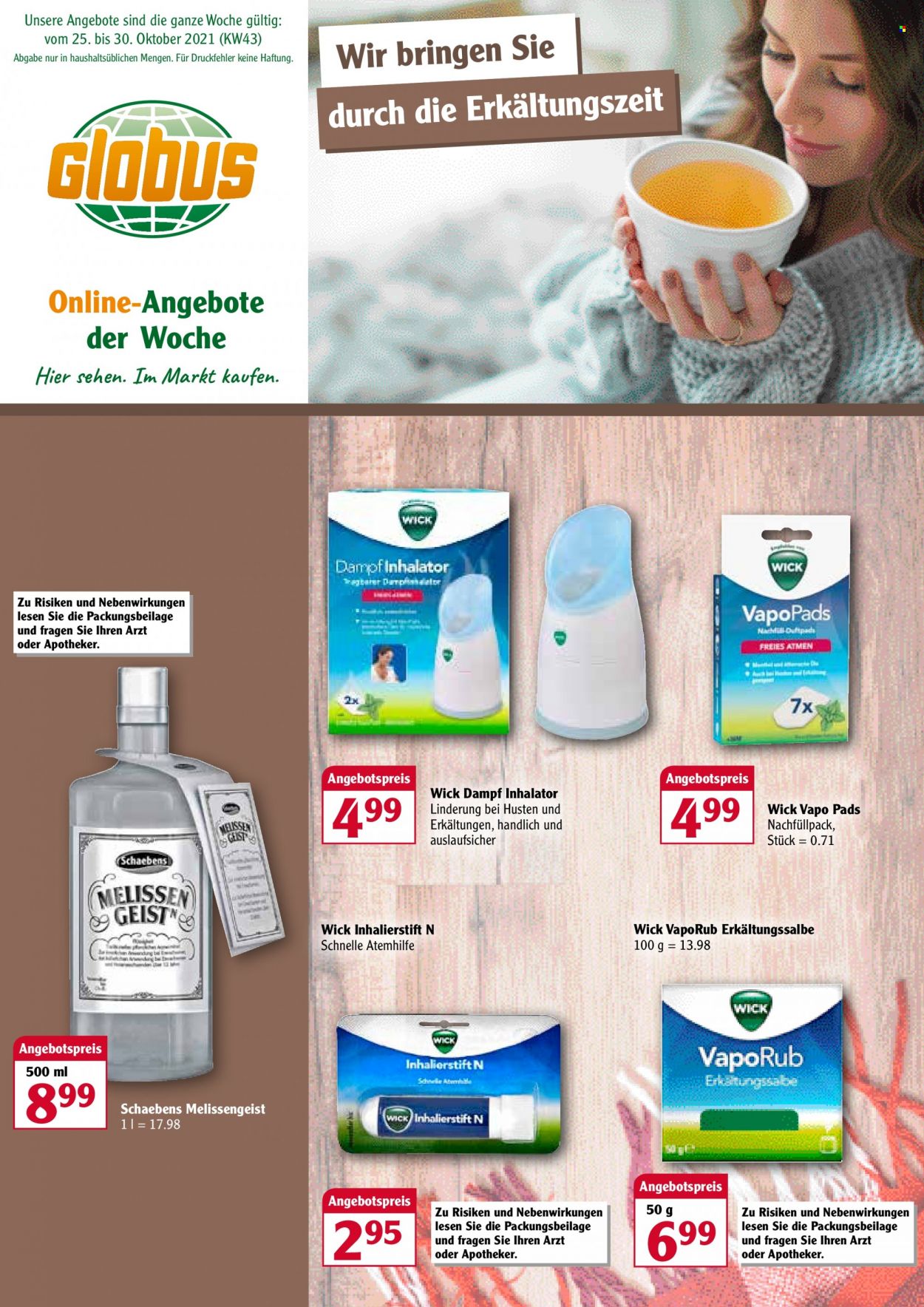 Globus Prospekte  - 25.10.2021 - 30.10.2021. Seite 1