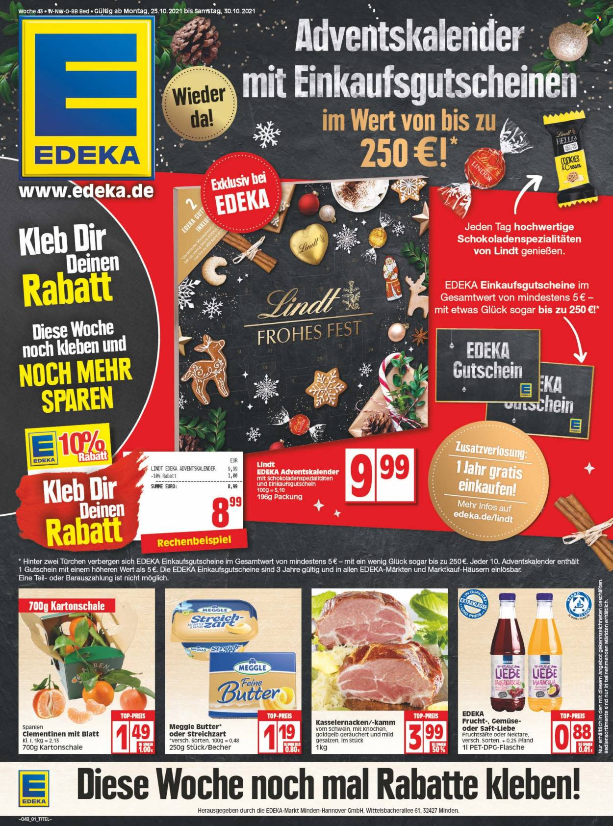 Edeka Prospekte  - 25.10.2021 - 30.10.2021. Seite 1