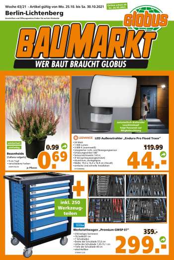 Prospekte Globus Baumarkt - 25.10.2021 - 30.10.2021.