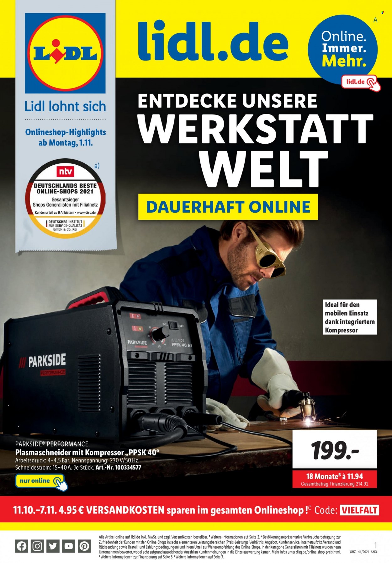 Lidl Prospekte  - 1.11.2021 - 7.11.2021. Seite 1