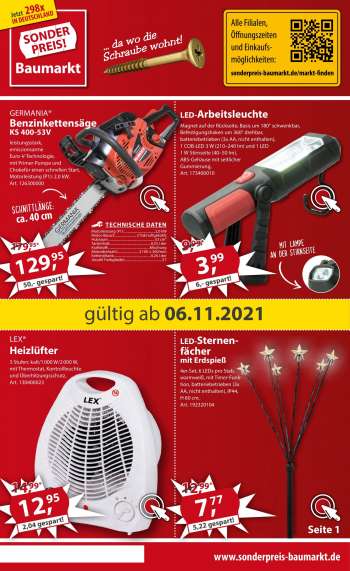 Prospekte Sonderpreis-Baumarkt - 6.11.2021 - 12.11.2021.