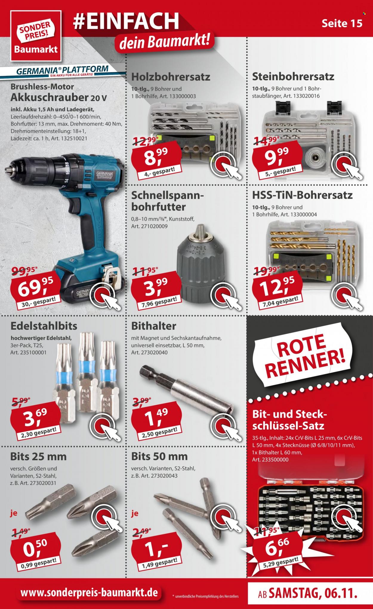 Sonderpreis-Baumarkt Prospekte  - 6.11.2021 - 12.11.2021. Seite 15