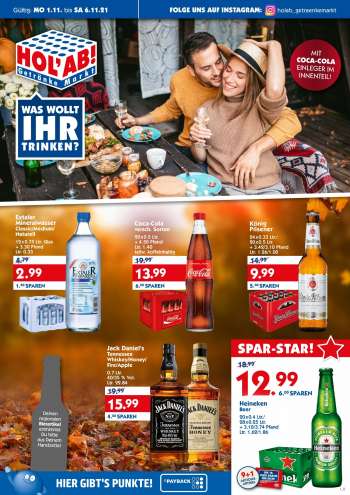 Prospekte Hol'ab! Getränkemarkt - 1.11.2021 - 6.11.2021.
