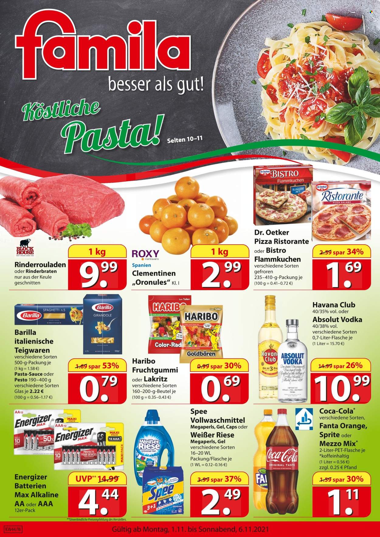 famila Prospekte  - 1.11.2021 - 6.11.2021. Seite 1