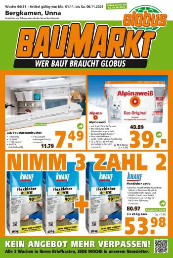 Prospekte Globus Baumarkt - 1.11.2021 - 6.11.2021.