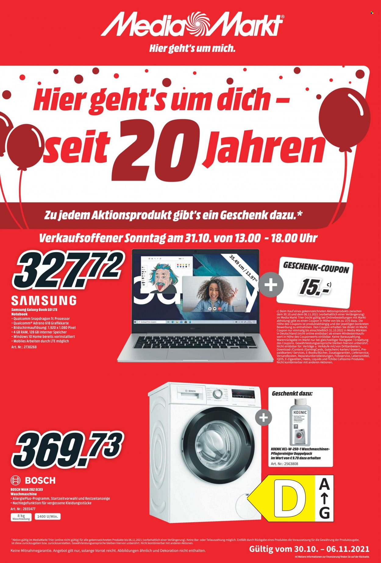 MediaMarkt Prospekte  - 30.10.2021 - 6.11.2021. Seite 1