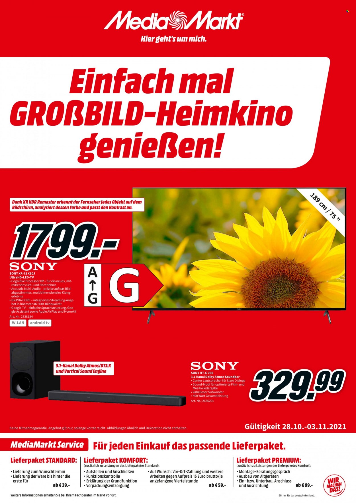 MediaMarkt Prospekte  - 28.10.2021 - 3.11.2021. Seite 1