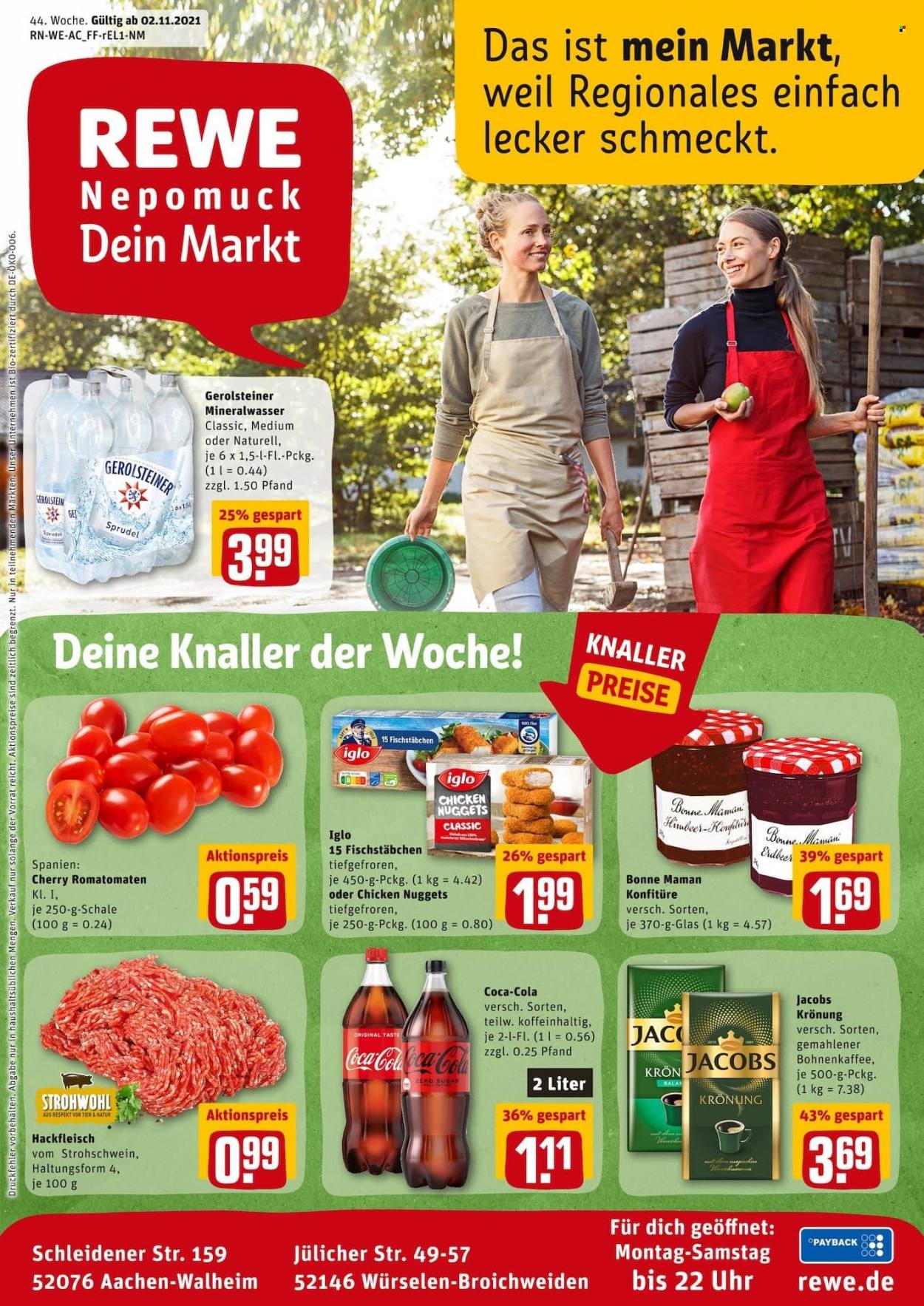 REWE Prospekte  - 2.11.2021 - 6.11.2021. Seite 1