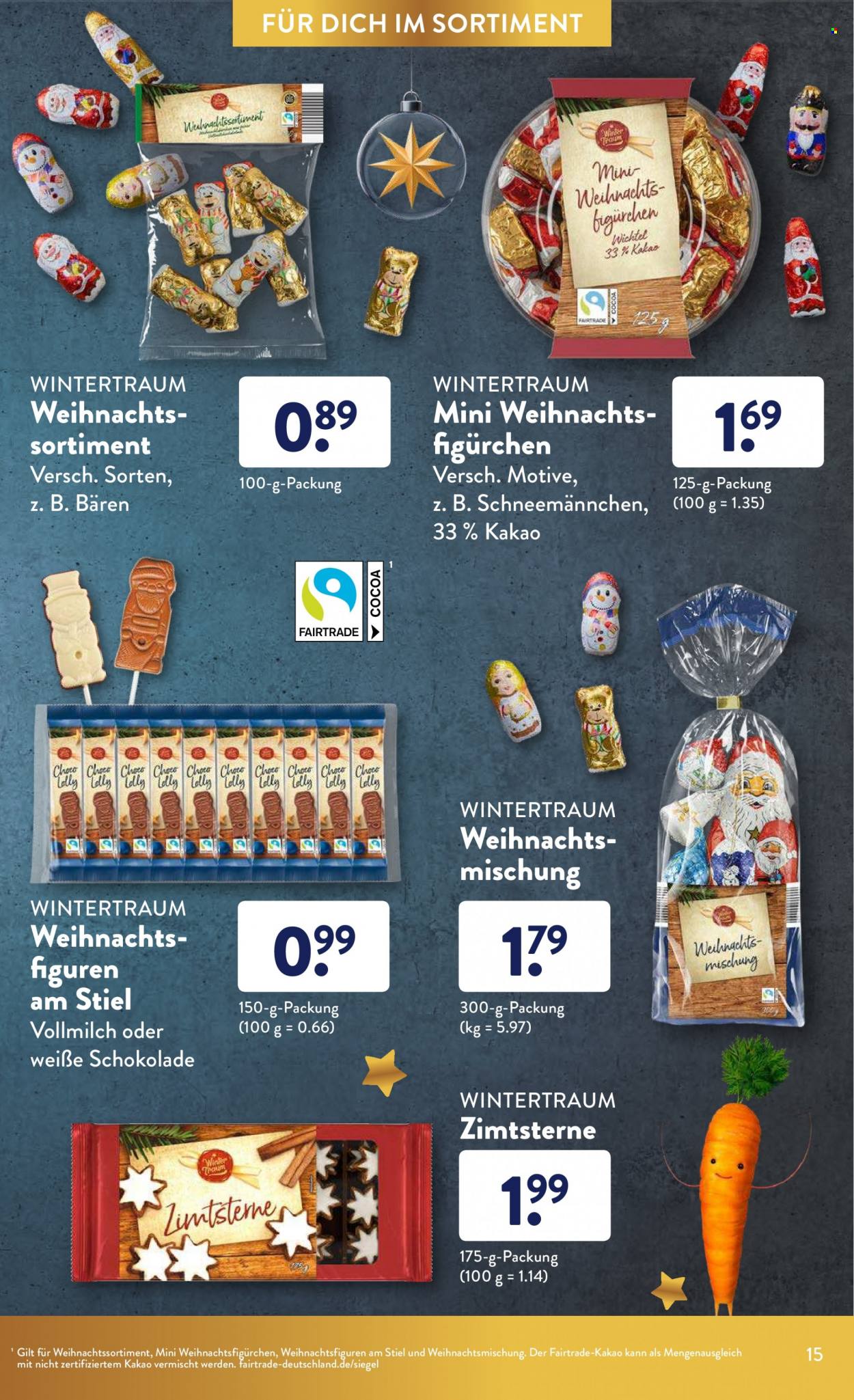 thumbnail - Prospekte ALDI SÜD - Produkte in Aktion - Zimt-Sterne, Milch, Adventskalender, Weiße Schokolade, Schokolade, Weihnachtsfigur, Spielzeug. Seite 15.