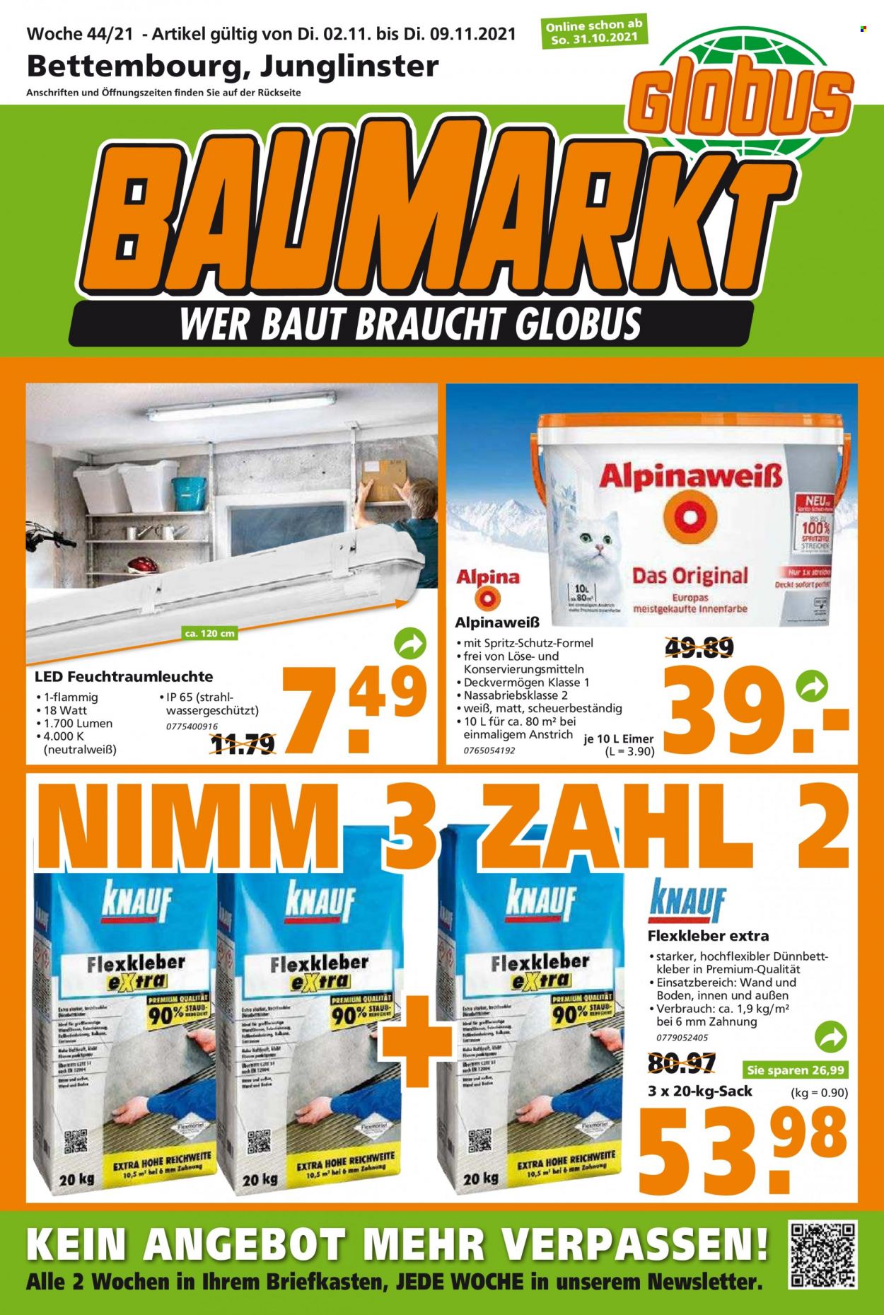 Globus Baumarkt Prospekte  - 31.10.2021 - 9.11.2021. Seite 1