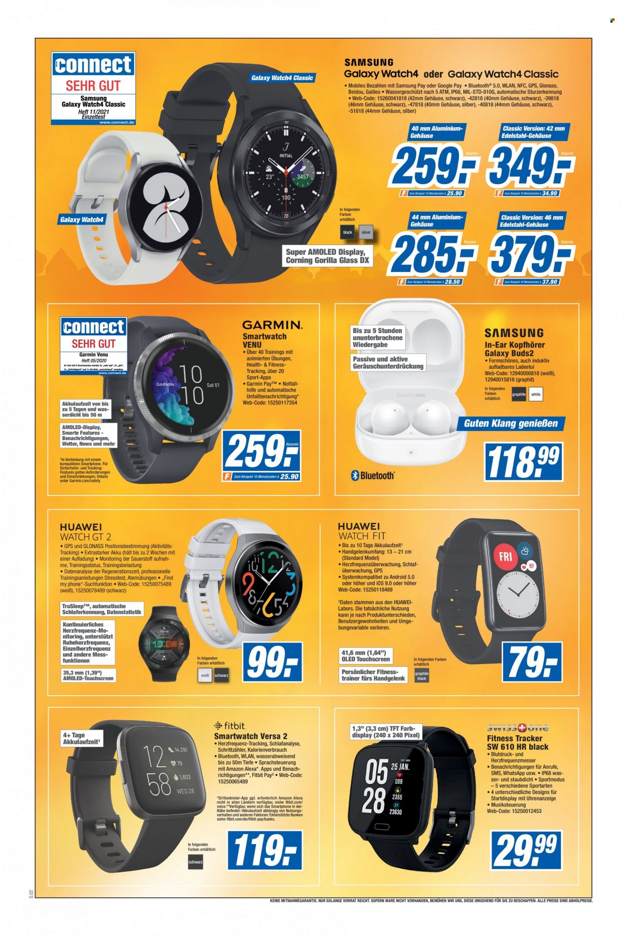 thumbnail - Prospekte Expert - 5.11.2021 - 11.11.2021 - Produkte in Aktion - Samsung, Smartphone, Smartwatch, Fitbit, Garmin, Fitness-Tracker, GPS, In-Ear Kopfhörer, Kopfhörer. Seite 2.