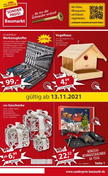 Prospekte Sonderpreis-Baumarkt - 13.11.2021 - 19.11.2021.