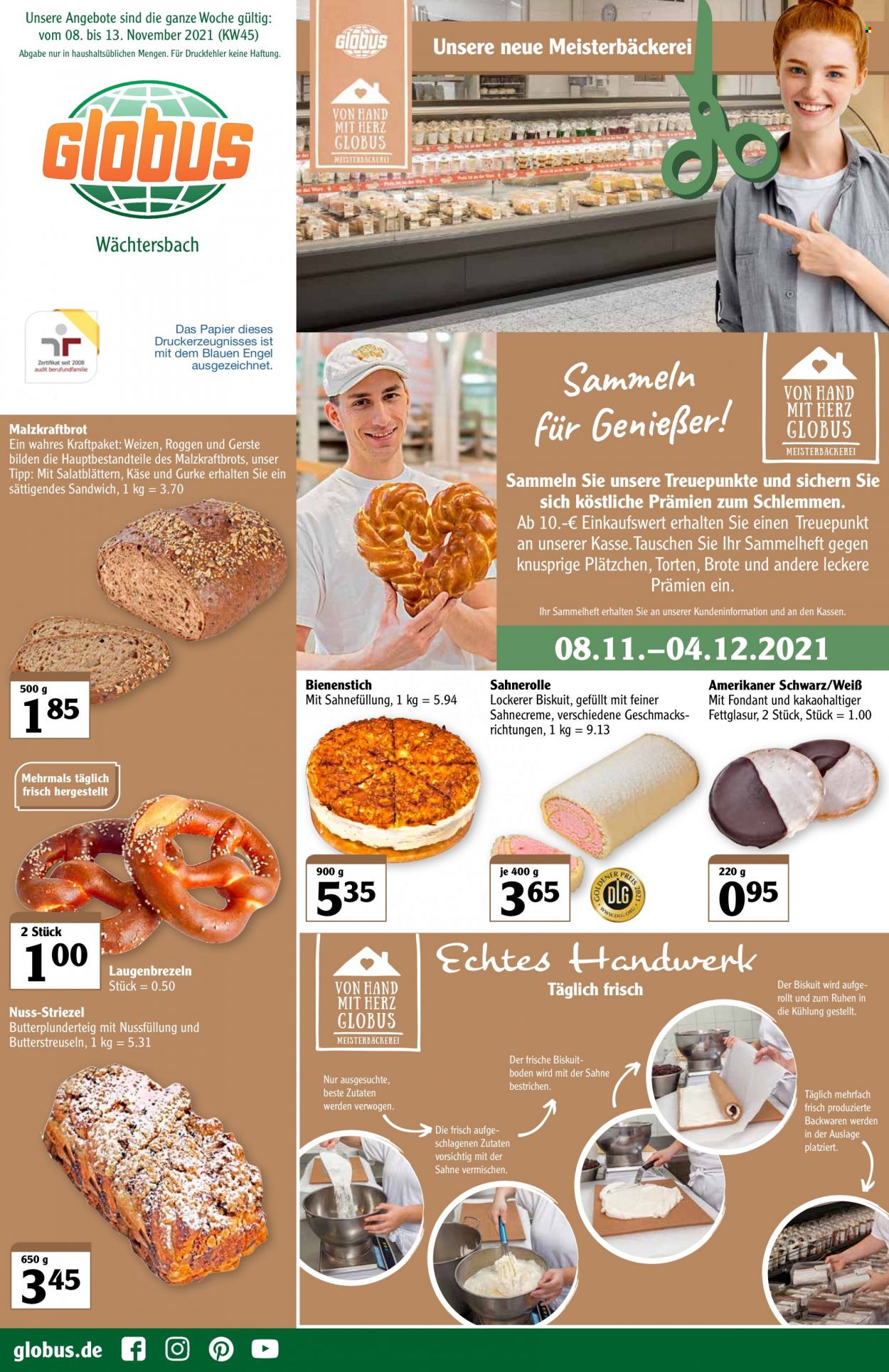 Globus Prospekte  - 8.11.2021 - 13.11.2021. Seite 1