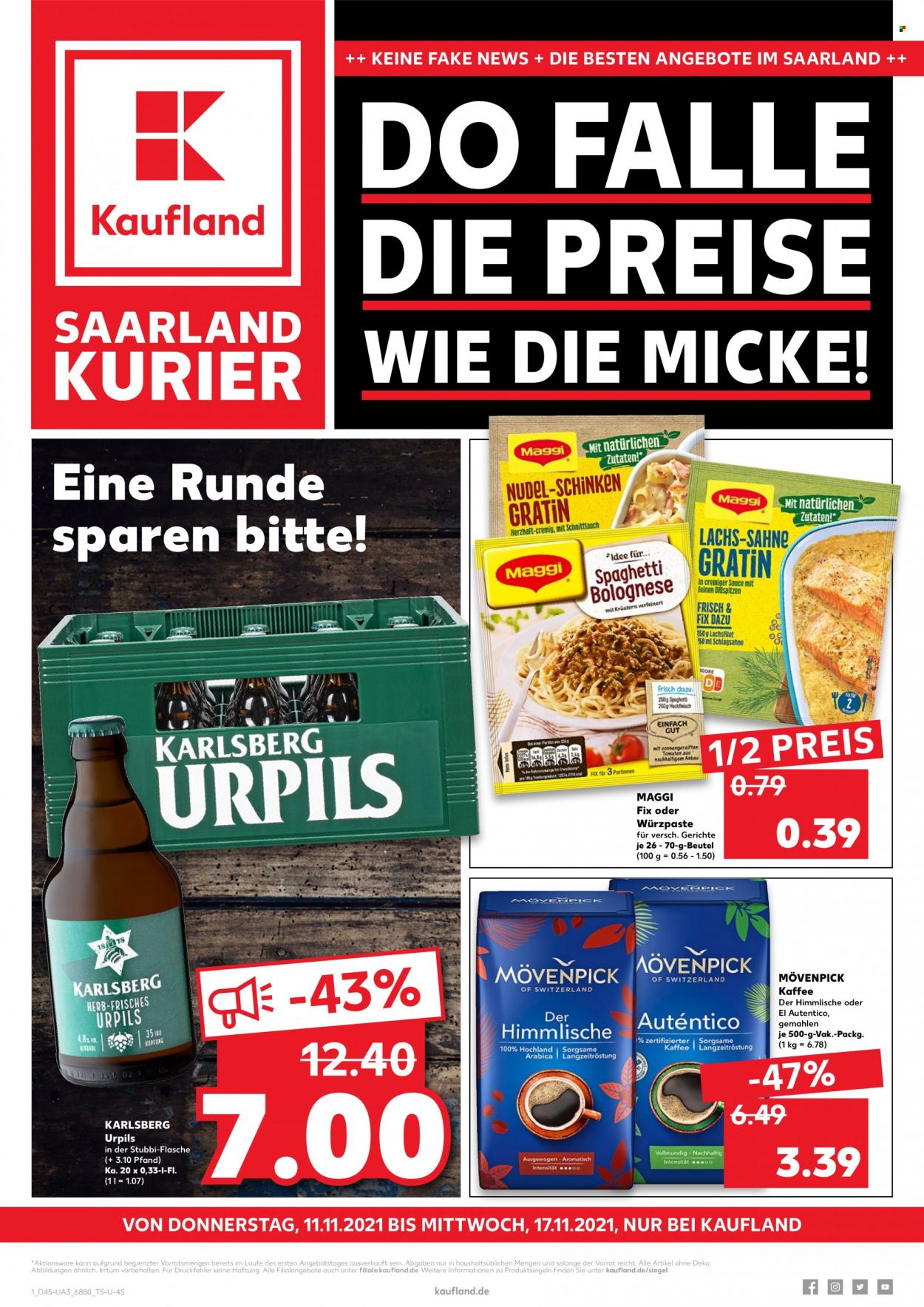 Kaufland Prospekte  - 11.11.2021 - 17.11.2021. Seite 1