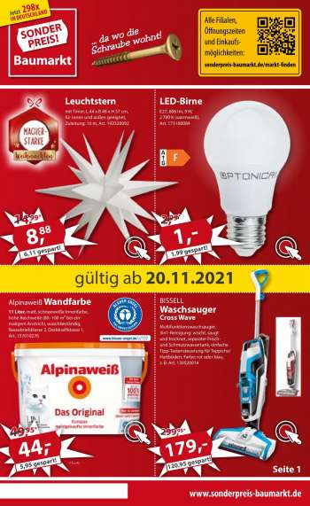 Prospekte Sonderpreis-Baumarkt - 20.11.2021 - 26.11.2021.