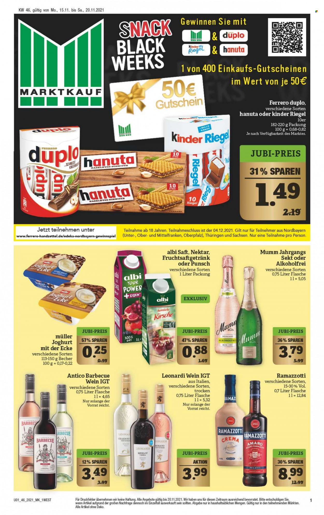 Marktkauf Prospekte  - 15.11.2021 - 20.11.2021. Seite 1