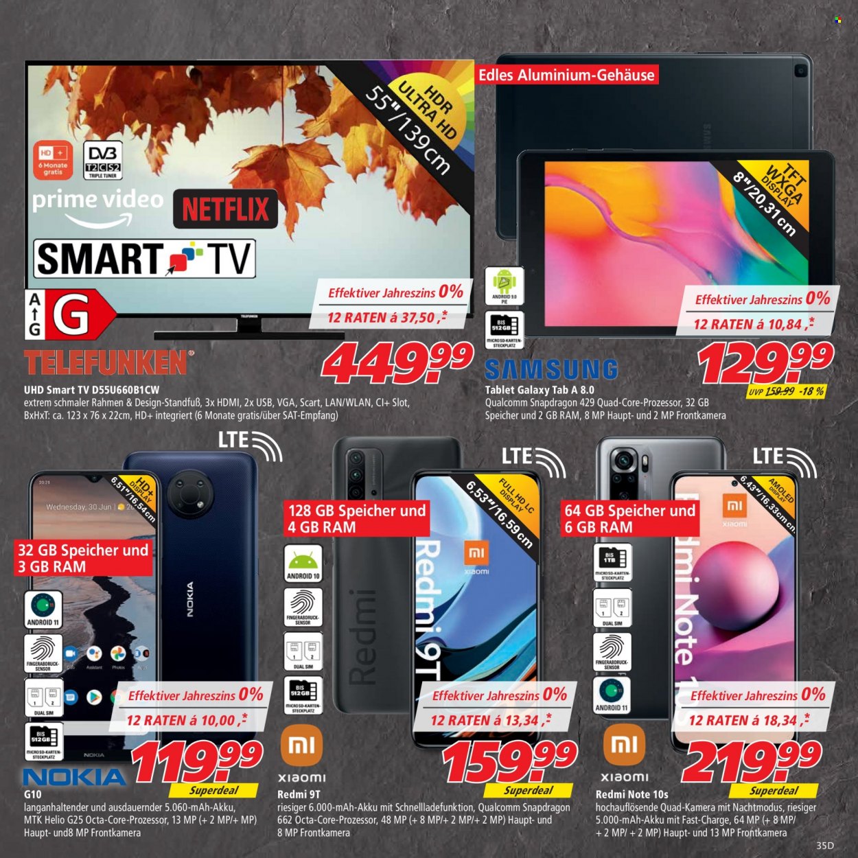 thumbnail - Prospekte Marktkauf - 15.11.2021 - 20.11.2021 - Produkte in Aktion - Smart TV, Nokia, Dual SIM, Tablet. Seite 35.