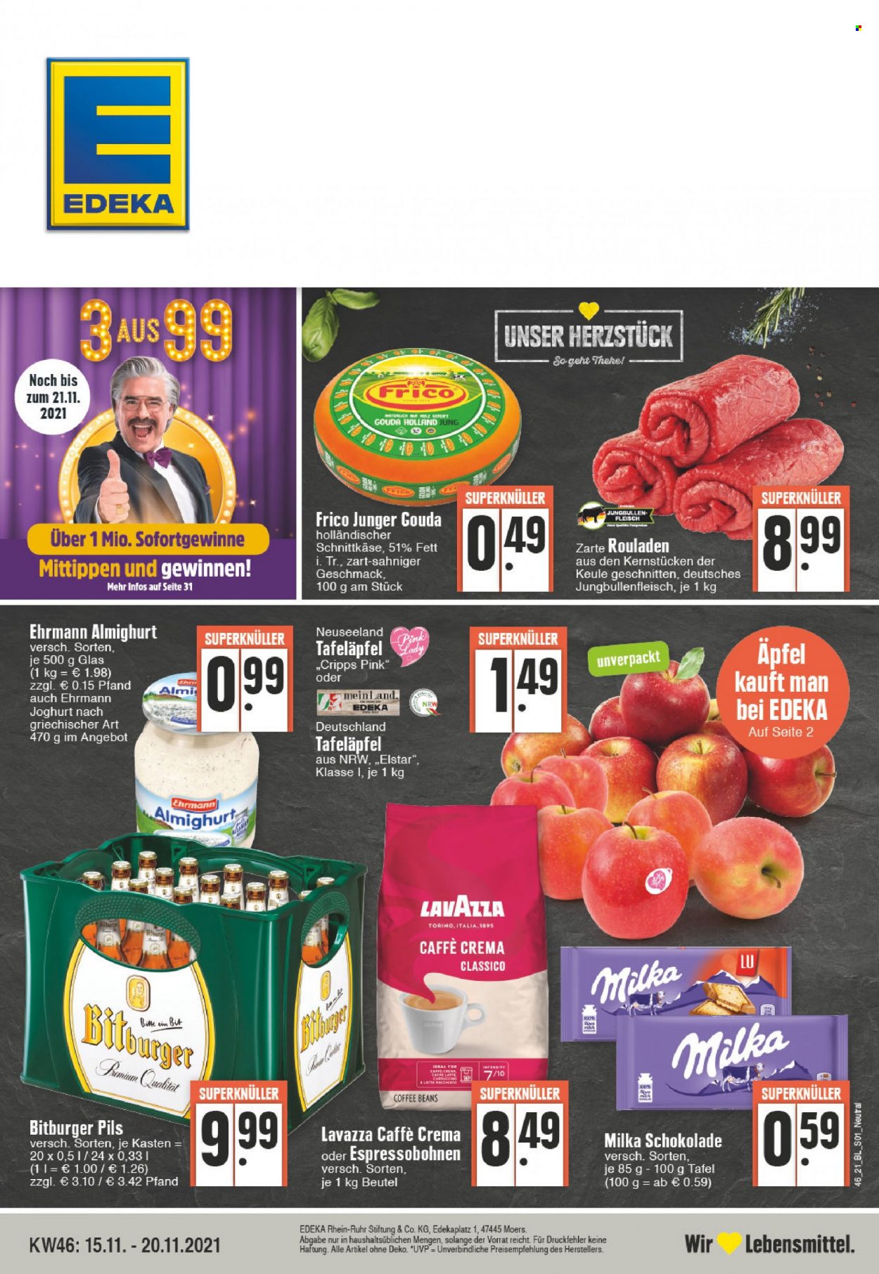 Edeka Prospekte  - 15.11.2021 - 20.11.2021. Seite 1