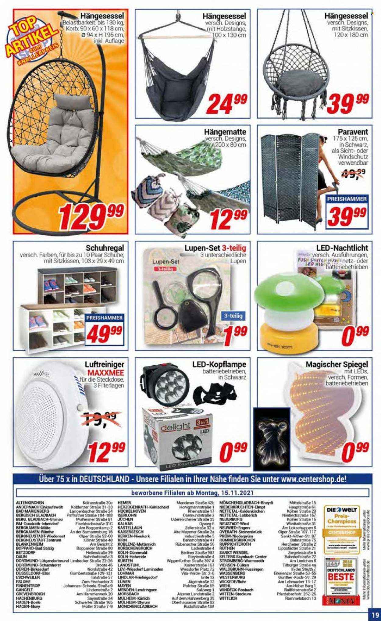 CENTERSHOP Prospekte  - 15.11.2021 - 20.11.2021. Seite 19