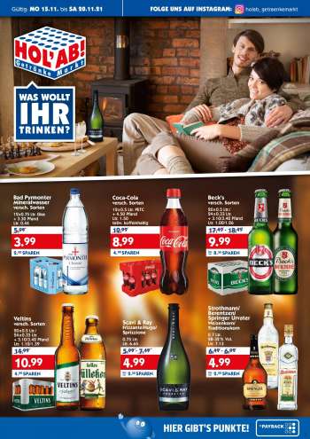 Prospekte Hol'ab! Getränkemarkt - 15.11.2021 - 20.11.2021.