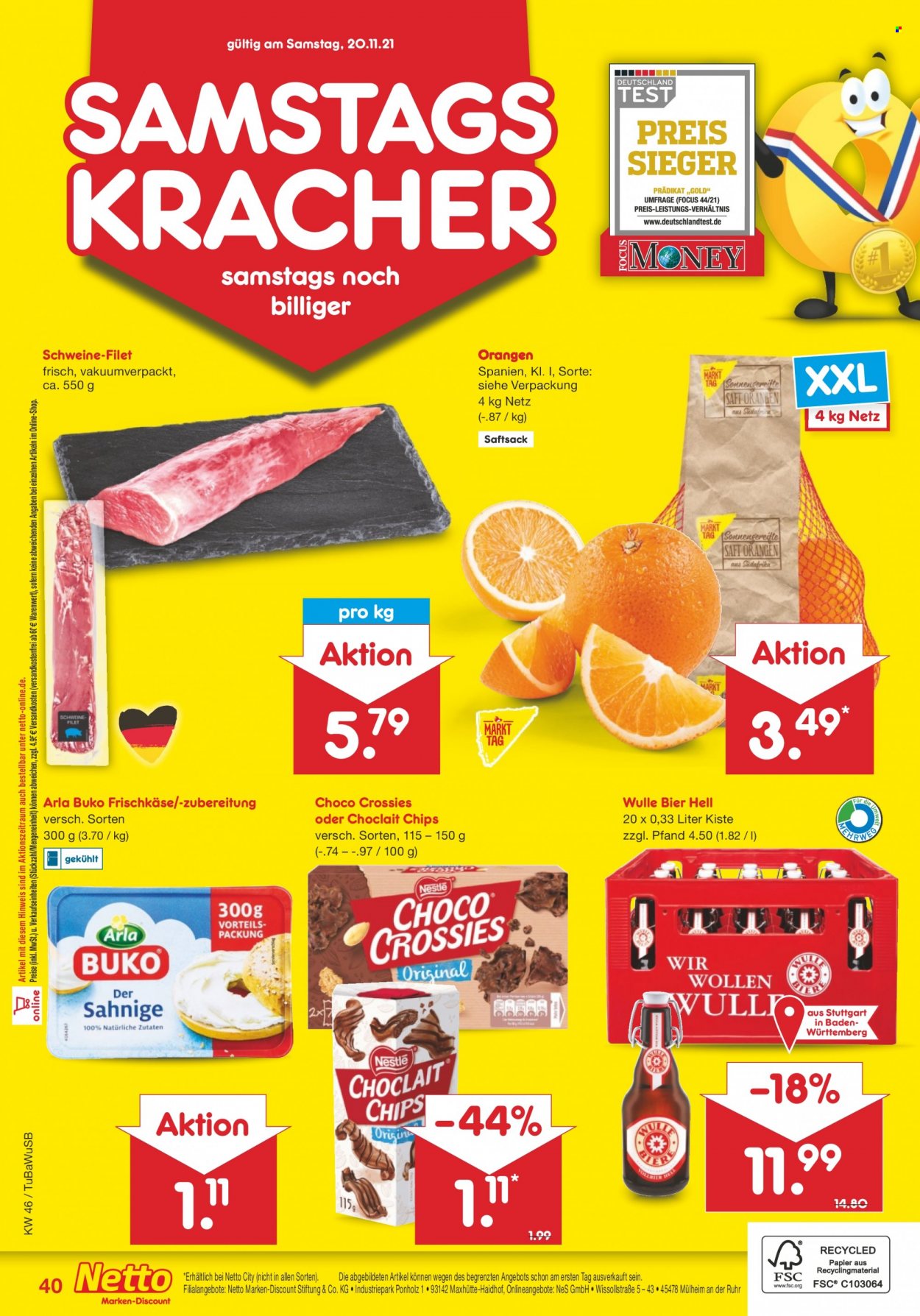 Netto Marken-Discount Prospekte  - 15.11.2021 - 20.11.2021. Seite 40