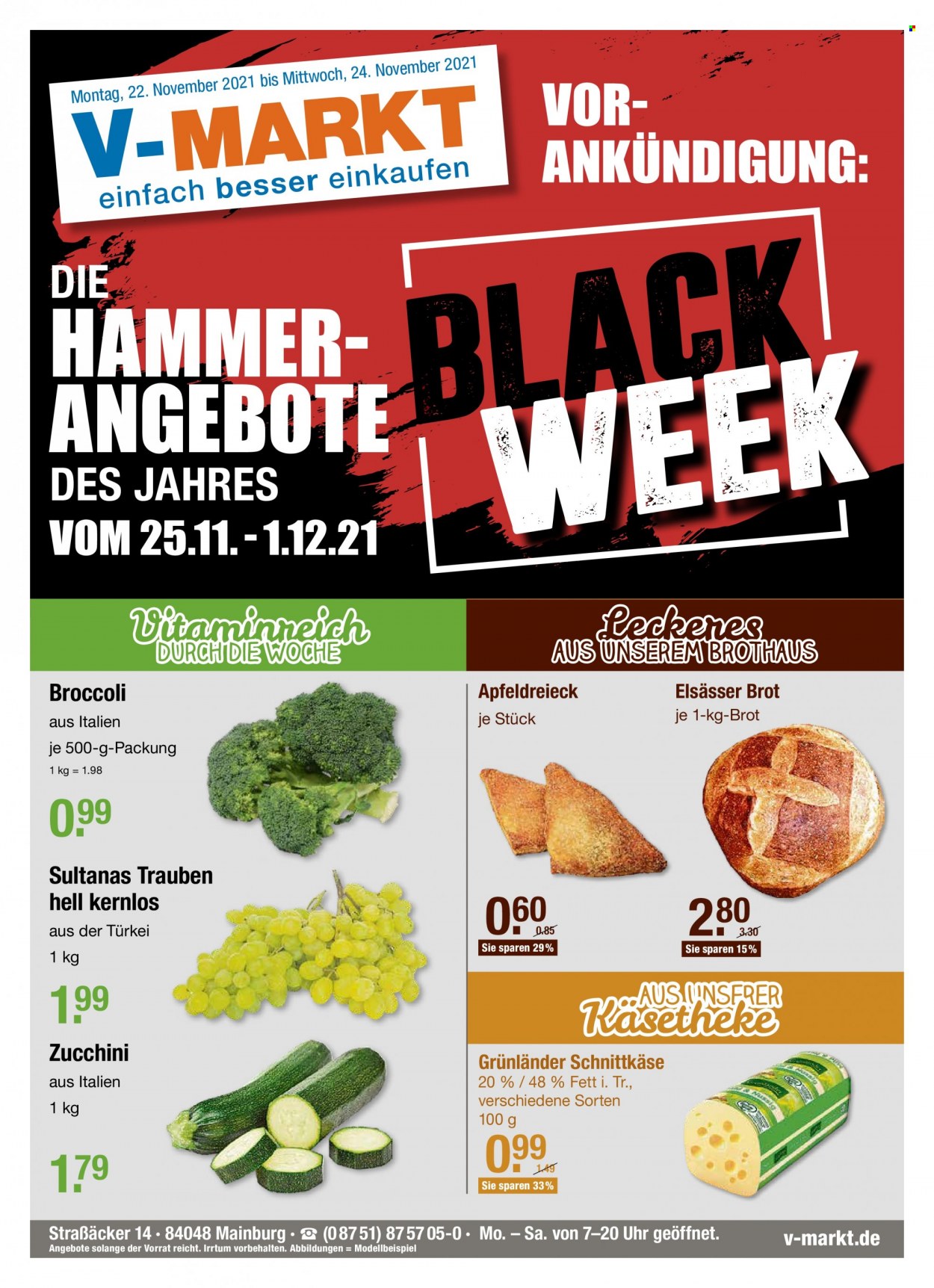 V-Markt Prospekte  - 22.11.2021 - 24.11.2021. Seite 1