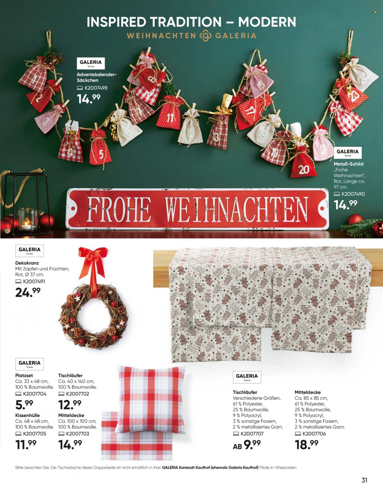 GALERIA Karstadt Kaufhof Prospekte  - 17.11.2021 - 23.11.2021. Seite 31